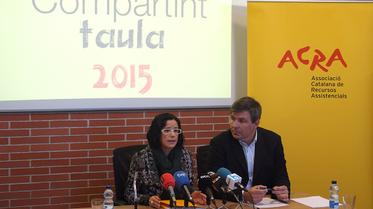 Cinta Pascual i Salvi Delmuns durant la presentació d'avui